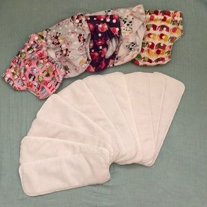 Girly print pocket cloth diaper lot